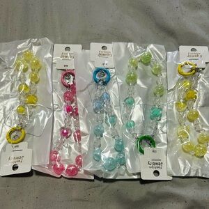 Fashion Jewelry Multicolor Beaded Cell phone wristlets 6 pk